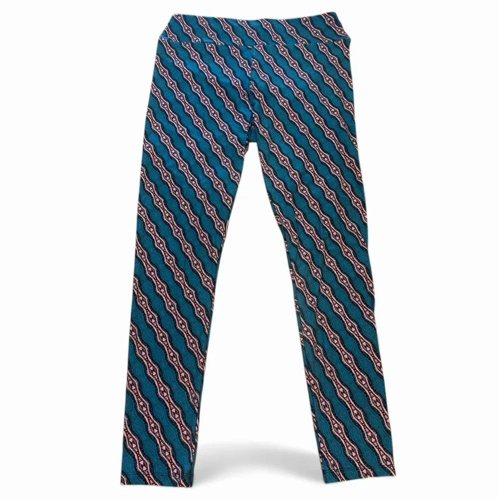 LuLaRoe Leggings Bundle Size Tall & Curvy Blue Peach Teal Buttery Soft Stretch - Picture 7 of 13